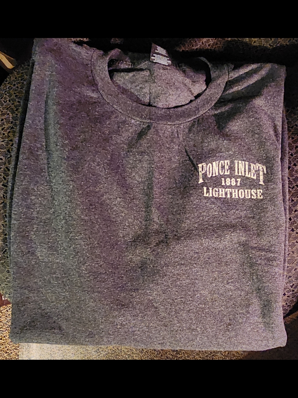 Ponce Inlet Lighthouse Pocket Graphic Crew Tee - Gray